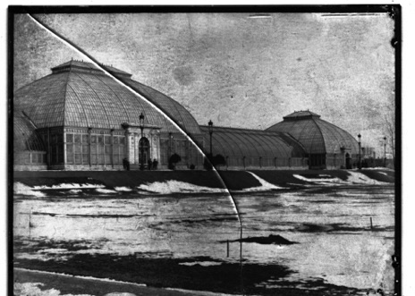 Print from glass plate negative. Chicago, Washington Park and Conservatory